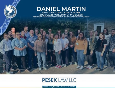 Daniel Martin selected to participate in the 2024-2025 William J. Mueller Nebraska State Bar Association (NSBA) Leadership Academy